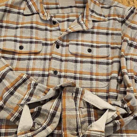 EVERLANE The Heavy Overshirt Plaid Button Down Men's L Shirt Jacket Anglercore - Picture 3 of 7
